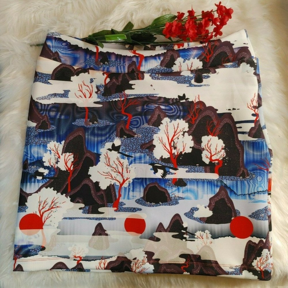 Handmade Japanese Style A-Line Colorful Skirt - Picture 1 of 10